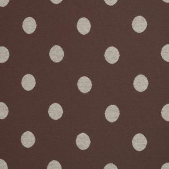 Jacquard-Jersey Ottoman Emily mit naturweißen Punkten auf Taupe